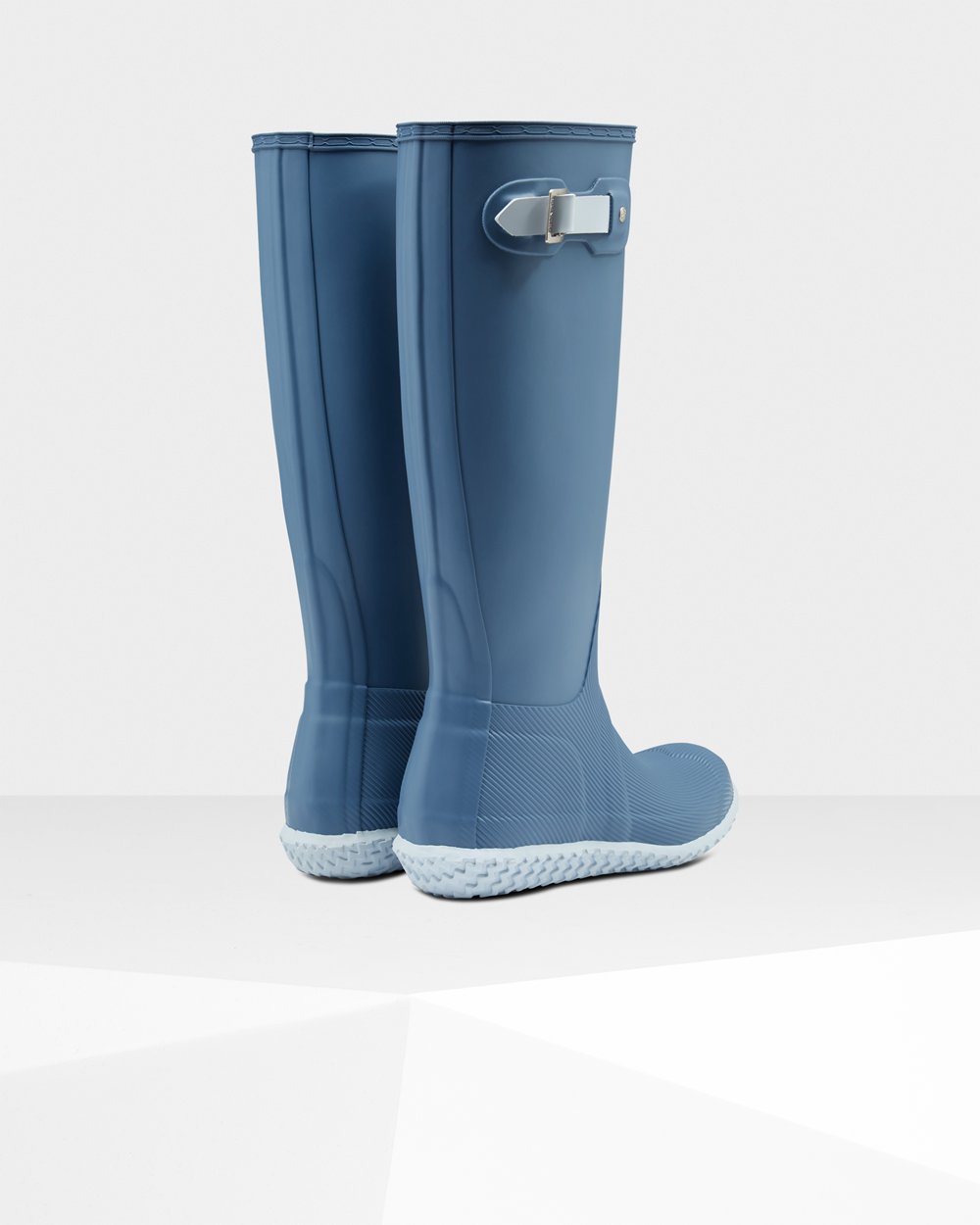 Hunter Original Flat Heel Calendar Sole Tall Rain Boots - Online Store Womens Blue/Grey - MTVBOK203